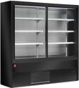 Diamond Gekoeld Wandmeubel, Geventileerd met Glazen Schuifdeuren - ZWART - PD15/B5-R2C