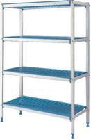 Diamond Lineaire rek in geanodiseerd aluminium GN 4 niveau's | RLA/165-4/EF