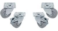 Kit van 4 "verzinkte" Zwenkwielen Voor Tafels, 2 Met Rem, Diamond RTG4-P9