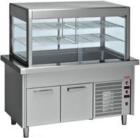 Element met Kuip + Gekoelde Vitrine op Gekoelde Kast 4x GN1/1 - Diamond S80/RCRV15-R2