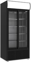 Diverso By Diamond Vitrinekast Positieve Geventileerd, 783 Liter, 2 Schuifdeuren, met Lichtbak, ZWART - WR-80AC-SB