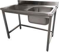 Diverso By Diamond RVS Spoeltafel ECO met 1 Kuip en 1 Links Druipvlak, Zonder Onderblad - WR-C1E1-2G