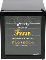 Glasdeur koeler - Zwart - Prosecco design - flessenrek - 0 – 10 ℃ - Husky KK50-PROSECCO