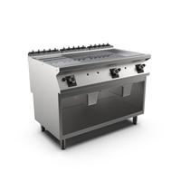 Mareno M1-700 Gasbakplaat Met 2/3 Gladde En 1/3 Geribbelde Verchroomde Plaat - 120cm -  171.232
