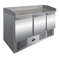 Gastro-Inox RVS Werkbank Met 3 Deuren & Marmer Werkblad, Geforceerd Gekoeld, Gastro-Inox 202.008