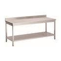 Gastro-Inox Werktafel van RVS met Onderblad en Achteropstand, 1900(l)x700(d)x880(h)mm - 301.128