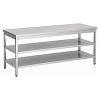Gastro-Inox Werktafel van RVS met Dubbel Onderblad, 2000(l)x700(d)x880(h)mm - 301.314
