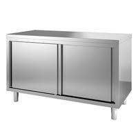 Gastro-Inox RVS Werkbank 1300(l)x700(d)x850(h)mm Met Schuifdeuren, Gastro-Inox 302.021