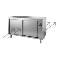 Verwarmde Roestvaststalen Pass Through Werkbank met Schuifdeuren 2000(l)x600(d)x880(h)mm - 302.064