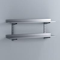 Gastro-Inox Dubbele Wandplank van RVS, 800(l)x400(d)mm - 303.211
