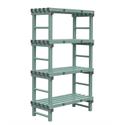 REA Euro Stelling 1000(l)x500(d)x1760(h)mm Met 4 Schappen, Gastro-Inox 308.150