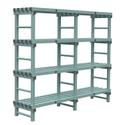 REA Euro Stelling 2000(l)x500(d)x1760(h)mm Met 4 Schappen, Gastro-Inox 308.154