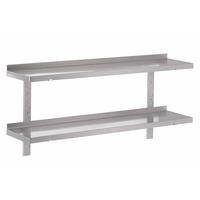 Gastro-Inox RVS Dubbele Wandplank, 1200(l)x400(d)mm, Gastro-Inox 313.230