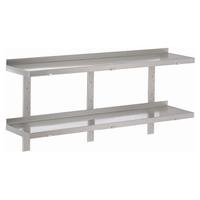 Gastro-Inox RVS Dubbele Wandplank, 2000(l)x400(d)mm, Gastro-Inox 313.238