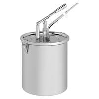 Heveldispenser Met Schuine Naald Spuitmond En Ronde 10 Liter RVS Container, Gastro-Inox 503.165