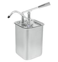 Sausdispenser Met Hevelbediening En Vierkante RVS Bak van 5 Liter, Gastro-Inox 503.187