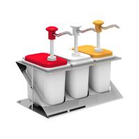 Kalando Kunststof Dispenser met Drukknopbediening 3x 1 9 Liter met Container - 503.235