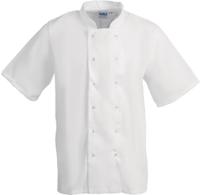 Whites Boston unisex koksbuis korte mouw wit S | B250-S