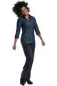 Chaud Devant Blue Denim Stretch Dames Blouse Driekwart Mouw, Chaud Devant B542-XXL