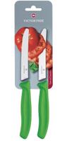 Victorinox Gekarteld Tomaat/Utility Mes 11cm Groen (Pak Van 2) - Victorinox CU554