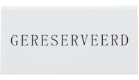 Securit Reservering Tafelstandaards Met Nederlands: 'Gereserveerd' Wit Acryl Standaarden Met Zwart Lettertype (box 5) - CU915
