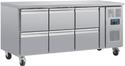 Gekoelde werkbank op wielen | 6 laden, GN1/1 | Geventileerd | Polar DA548