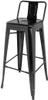 Bolero Stalen Bistro Barkruk met Rugleuning Zwart (4 Stuks) - Bolero DL882