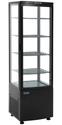 Koelvitrine | H=169cm, 236L | 1 Gebogen glasdeur | Zwart | Polar DP289