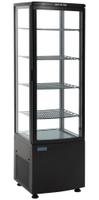 Koelvitrine | H=169cm, 236L | 1 Gebogen glasdeur | Zwart | Polar DP289