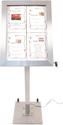 Securit RVS Gekleurd LED 4XA4 Display met Paal en Voet - DP704