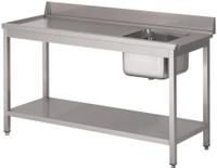Gastro M RVS spoeltafel 1 spoelbak rechts 140x70cm |  DS463
