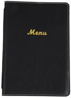 Olympia menumap A5 zwart leer | E223