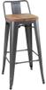 Bolero Bistro Hoge Barstoel met Houten Zitting Grijs (4 Stuks) - Bolero FB624