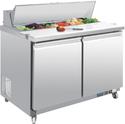 2-deurs gekoelde saladette | 12x 1/6GN met deksel en snijplank | 405 liter | GD882