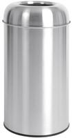 Bolero RVS Bullet Afvalbak Open-Top Zilver 40l, Bolero GK972