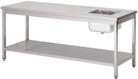 Gastro M RVS cheftafel met onderblad 140x70x85cm | GN139