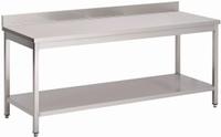 Werktafel | RVS | Onderblad | Achteropstand | 140cm breed | GS012