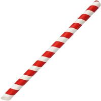 Fiesta Compostable Fiesta Composteerbare Bubble Tea Rietjes Rood & Wit 12x210mm (Verpakking van 150) - HU368