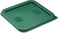Vogue HY413 Hygiplas Vierkant Voedselopslagcontainer Deksel Groen Klein