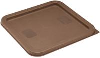 Vogue HY423 Hygiplas vierkante voedselcontainer deksel bruin medium