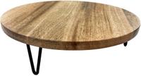 Olympia Ronde Presenteerstandaard van Mangohout met Metalen Poten 300x80mm - HY752