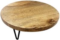 Olympia Ronde Display Standaard Mangohout met Metalen Poten 250x80mm - HY753