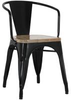 Bolero HZ804 Bistro Curve Armstoelen met Houten Zitting Zwart (4 stuks)