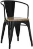 Bolero HZ804 Bistro Curve Armstoelen met Houten Zitting Zwart (4 stuks)