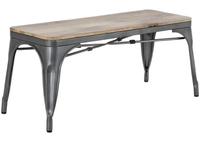Bolero HZ815 Bistro Bank met Mangohout en Donkergrijze Poten 1000mm (2 stuks)