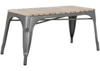 Bolero HZ817 Bistro Bank met Mangohouten Latten en Donkergrijze Poten 850mm (2 stuks)