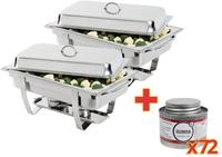 S506 OFERTA ESPECIAL 2 chafing dish y 72 recargas de combustible Olympia