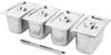 Vogue SA247 RVS Gastronorm Bakken Set 4x 1/4 met Deksels