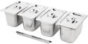 Vogue SA247 RVS Gastronorm Bakken Set 4x 1/4 met Deksels