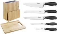 Vogue 5-Delige Soft-Grip Messenset Met Messenblok En Snijplank - Vogue SA610